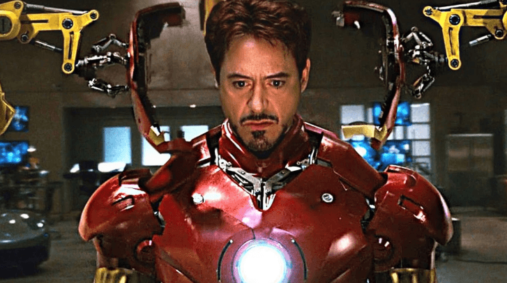 Robert Downey Jr. em cena em homem de ferro